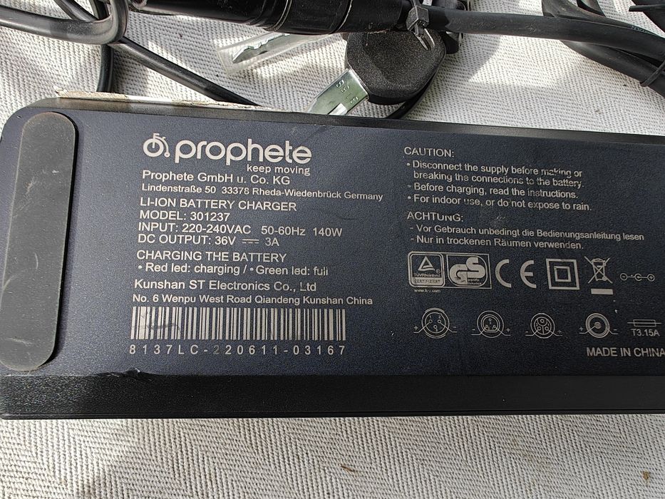 Încărcător bicicleta electrica prophete 36v -3A