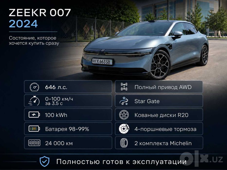 Zeekr 007 AWD 100 kWh 2024 Full Option — максимальная комплектация