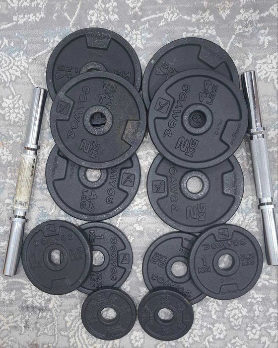 Штанга со стойкой, блины