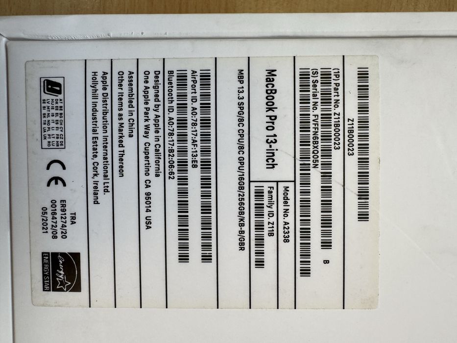 Macbook pro 13,3” M1 (A2338) 16GB, 256GB Iasi • OLX.ro