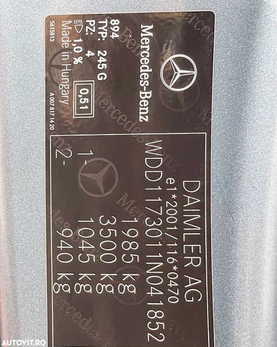 Mercedes-Benz  CLA,1.8Diesel, RAR+ITP ,Garantie 12 luni,Rate fixe