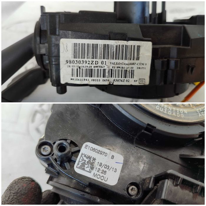 Ansamblu manete comenzi volan + spiră Peugeot 208 I 98030392ZD 2013 / [2012-2019] / (5B3)