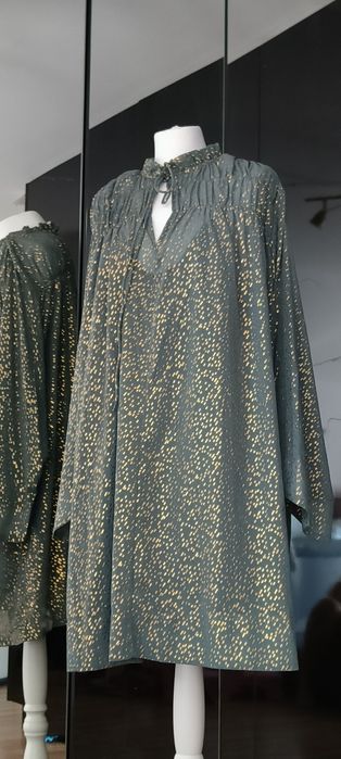 Rochie H&M verde cu auriu XL