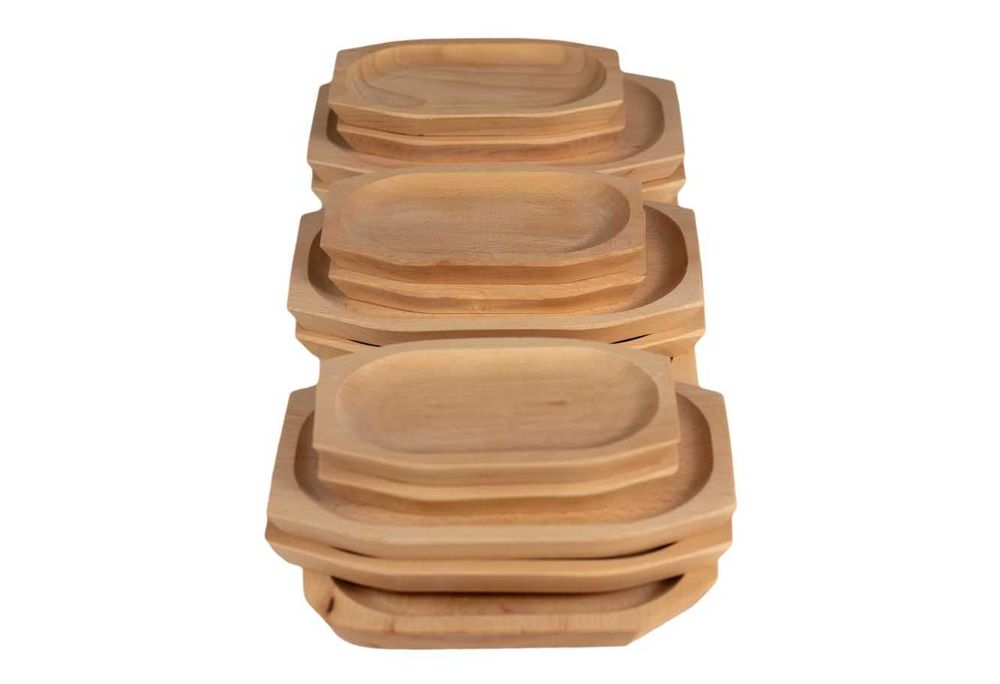 Set platou lemn 13 buc, din fag, de la producator