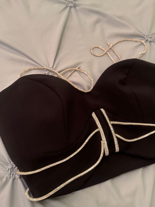 Черен Кроп топ Алесса Alessa