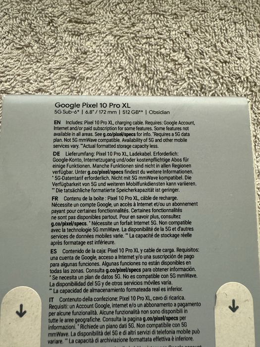 google pixel 10 pro xl SIGILAT 512 GB obsidian