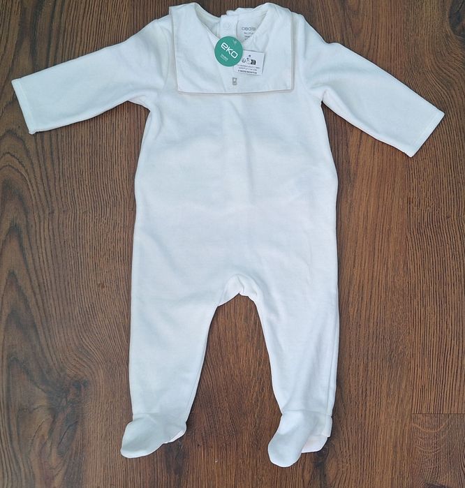 Бял детски гащеризон, ромпър - O baby