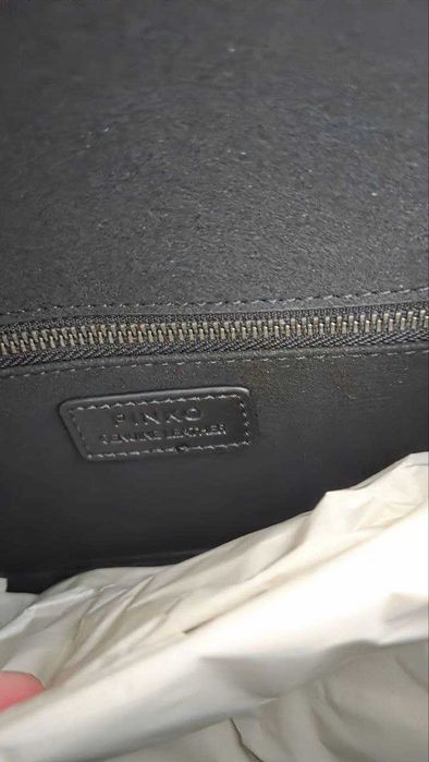 Кожена дамска чанта тип "куфарче" PINKO LOVE ONE