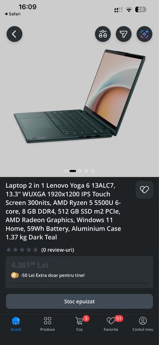 Laptop Lenovo Yoga 6, 2 in 1