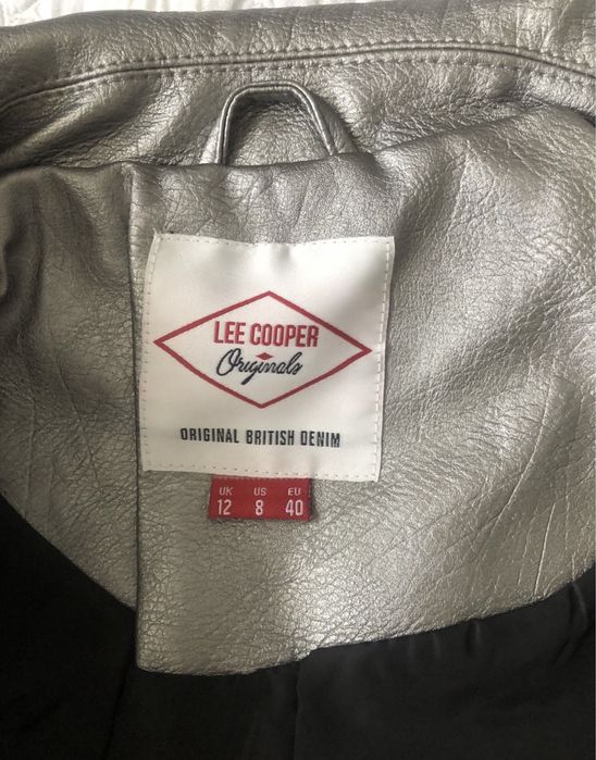 Lee Cooper - Дамско Яке кожено сребристо
