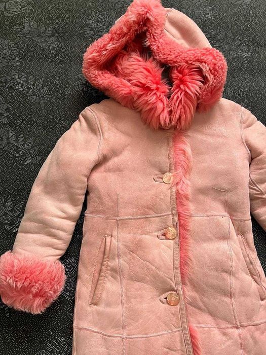 Детская дубленка для девочки на рост 125-135см