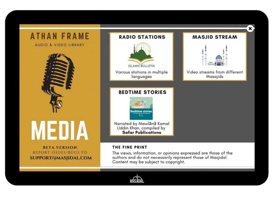 Ceas digital, ecran tactil, WiFi, arta islamica, dispozitiv islamic