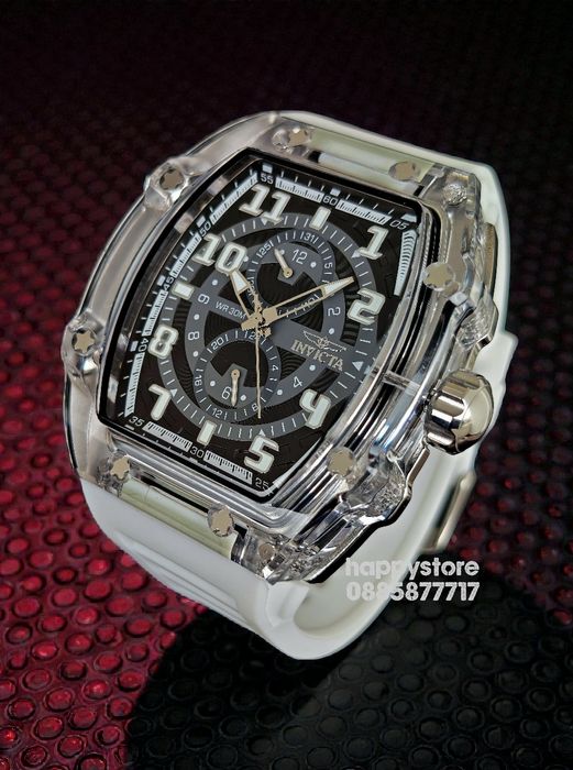INVICTA Cyclone white/silver 49 mm, Инвикта нов ръчен часовник
