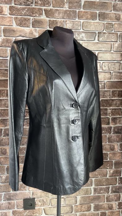 Винтажный пиджак из натуральной кожи