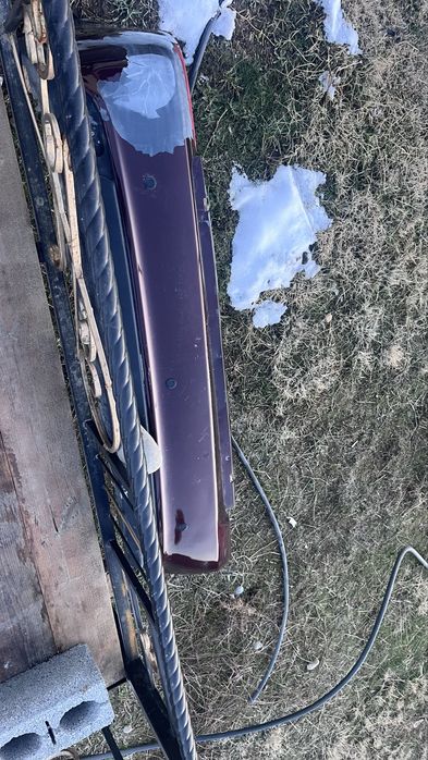 Приора задний вампер бардовый