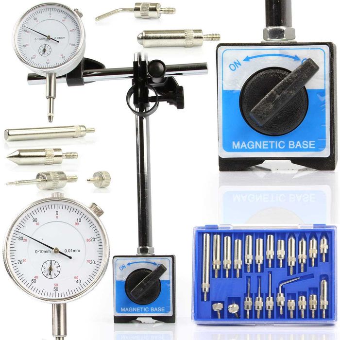 Магнитна стойка с индикаторен часовник с 22 броя накрайници Mar-Pol
