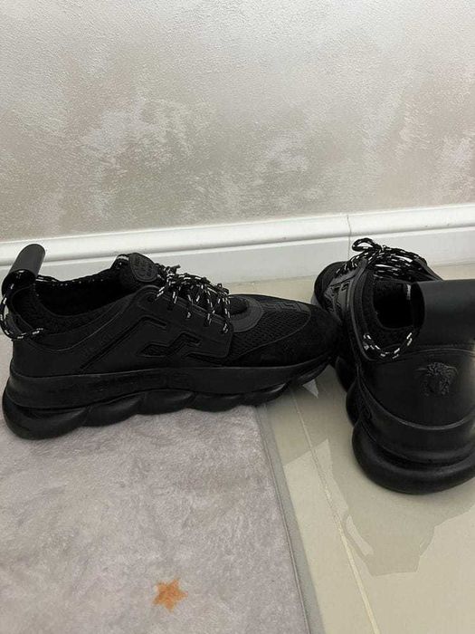 Adidasi Versace negri Chain Reaction Colet cu Verificare