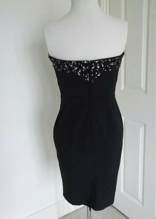Warehouse Black Embellished Cocktail Dress, Nou, S