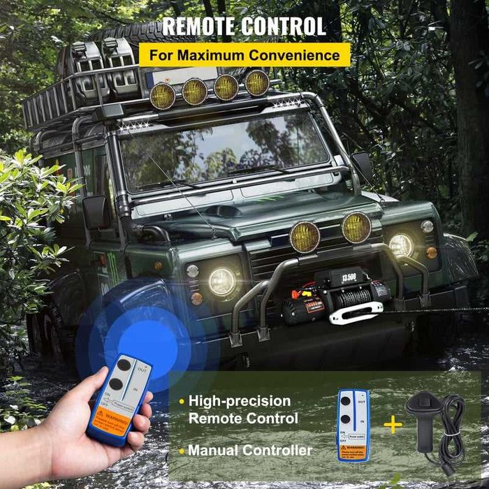 Лебедка Vevor 12V. 13500 Lbs–6123,5 кг. със синтетично въже