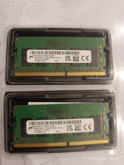 Продам DDR4 8Gb частота 3200