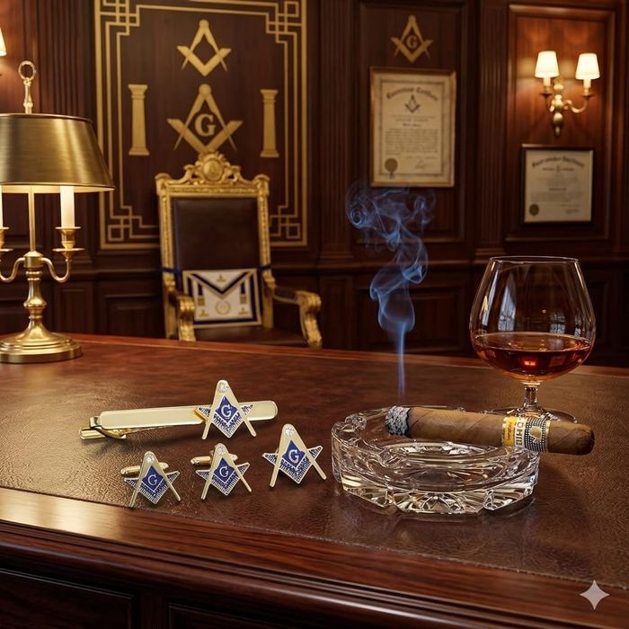 Set Masonic Elegant – Butoni Camasa + Ac Cravata + Pin Sacou