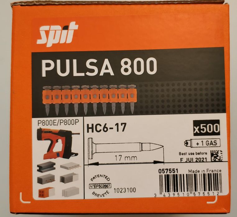 Пирони газ PULSA SPIT P40, 800,700,спит пулса wurth