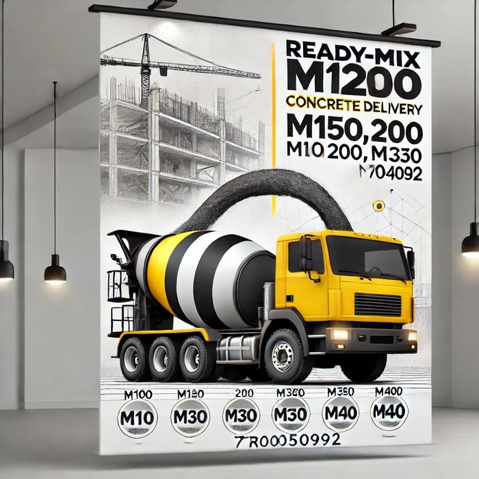 Турли маркада тайёр бетон етказиб бериш  хизмати билан