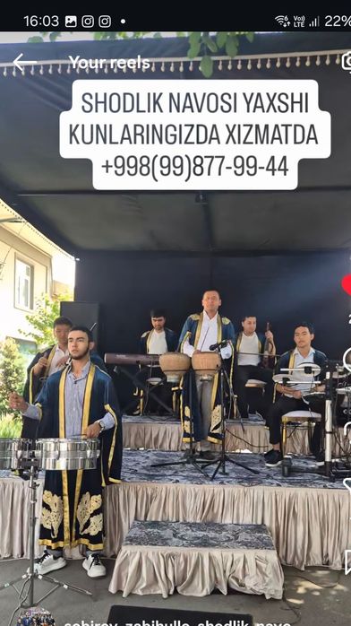 Karney surney Arkestr xizmati nikoh va Beshik toy va boshqa xizmatlar