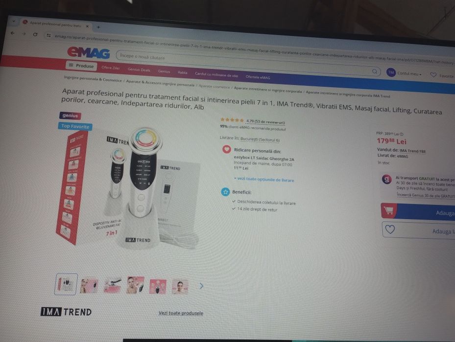 Vand aparat tratament facial antirid, anti acnee, cearcane NOU