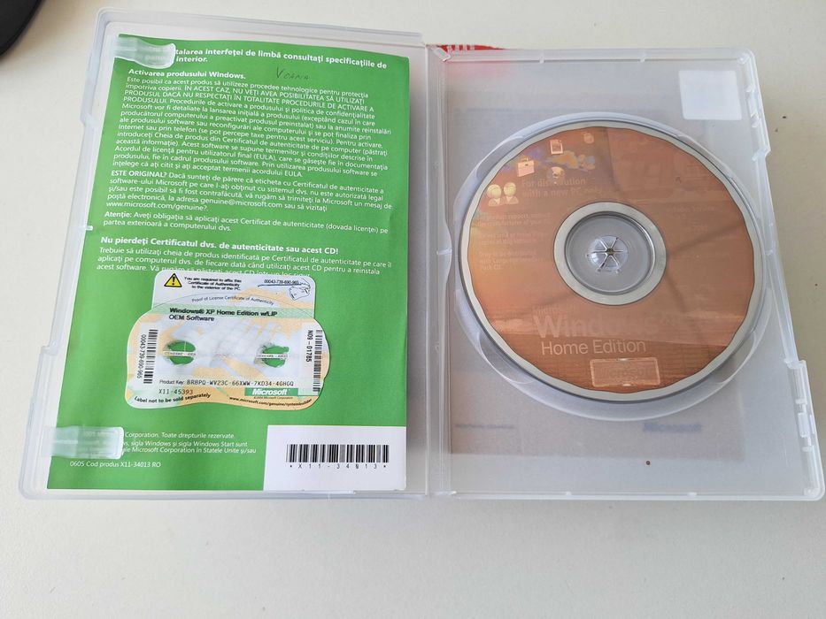 Microsoft Windows XP Home Edition OEM – Romanian Version – Complete Collector’s Package