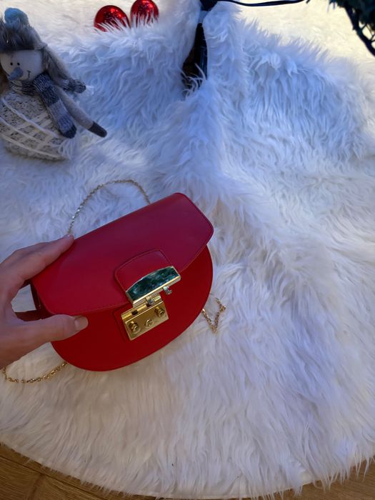 Червена чанта “Daris” естествена кожа