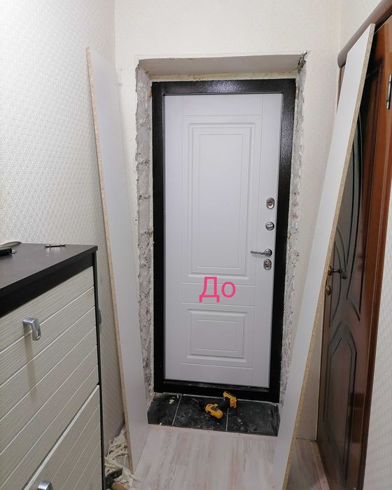 Установка двери. Есик орнатамыз.