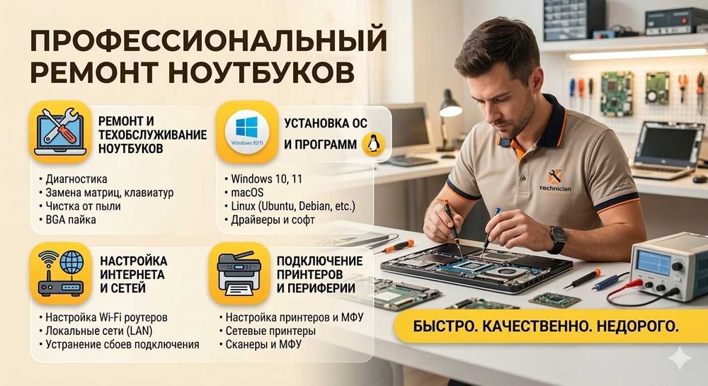 Настройка Компьютеров/Принтеров/Сети/Плоттеров/Услуги Программиста