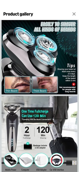 Vand Shaver Barbati 3in1 wireless NOU