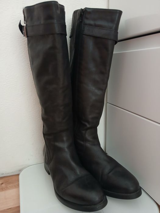 Високи ботуши естествена кожа 39