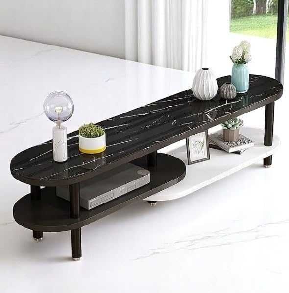 Тумба под телевизор в современном стиле с имитацией мрамора