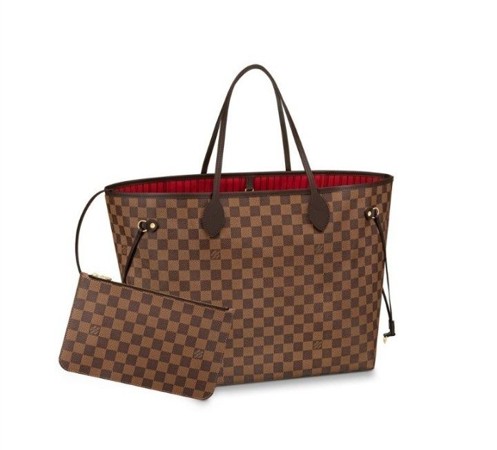 Geanta piele naturala LV Neverfull,portofel simplu atasat,saculet,certificat,card