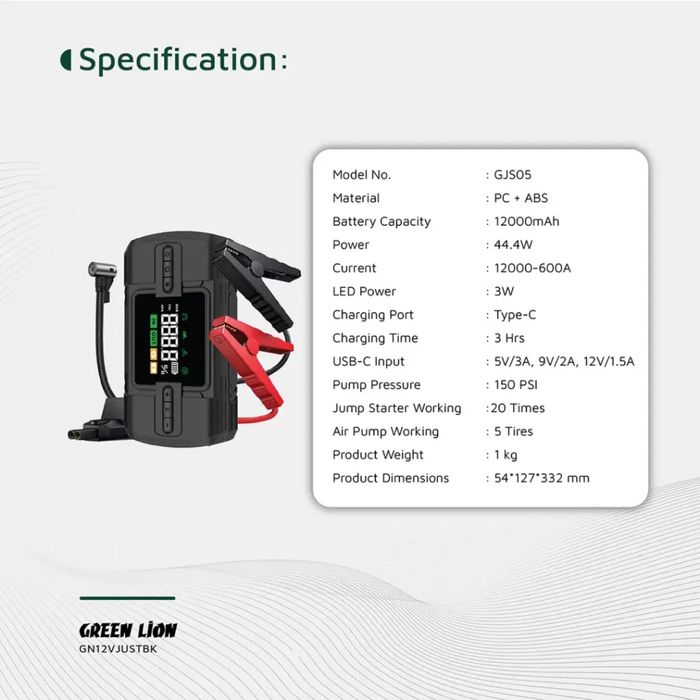Jump starter GL-JS4 Green lion