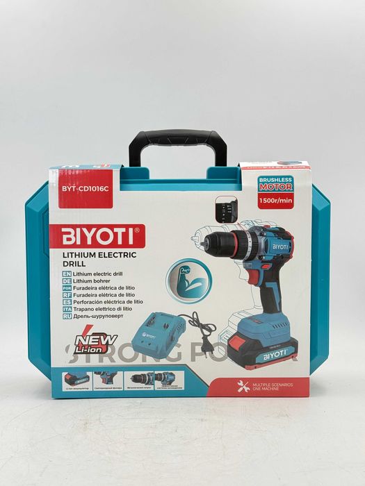 Шуруповерт Biyoti BYT-CD1016C, 20В, 45 Н·м, 10мм, 750 и 1500 об/мин