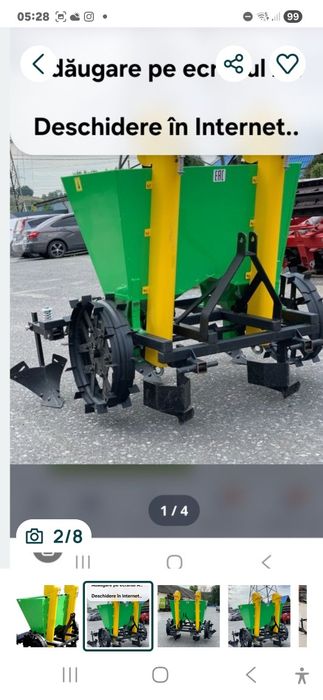 Mașină de plantat semănat cartofi cu două rânduri pentru tractor trans