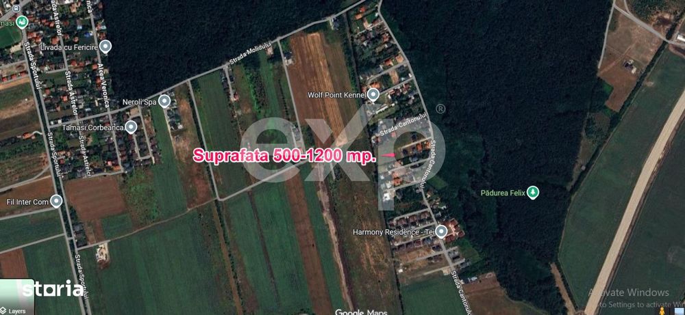 De vanzare teren intravilan intre 500-1200 mp langa padure