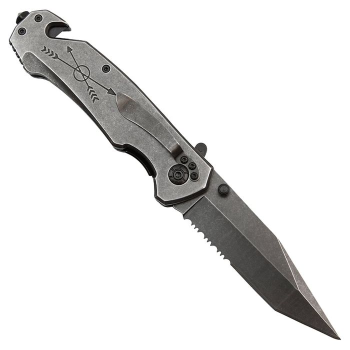 Briceag vanatoare full metalic Future Adventure, otel, 23 cm, argintiu