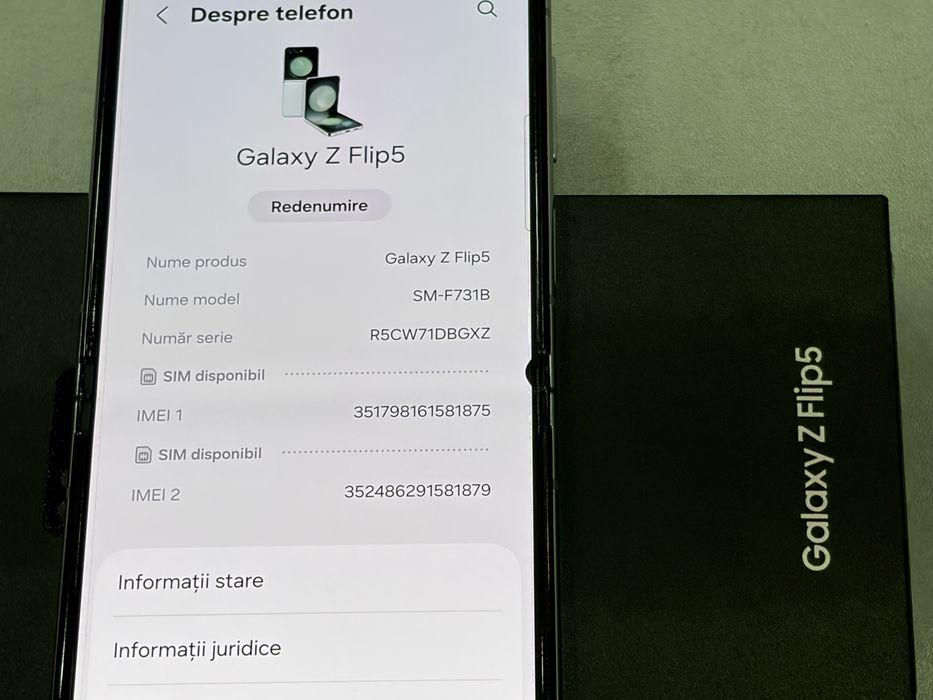 Samsung Galaxy Z Flip 5, 512 gb, 8 gb ram, 5G, Mint