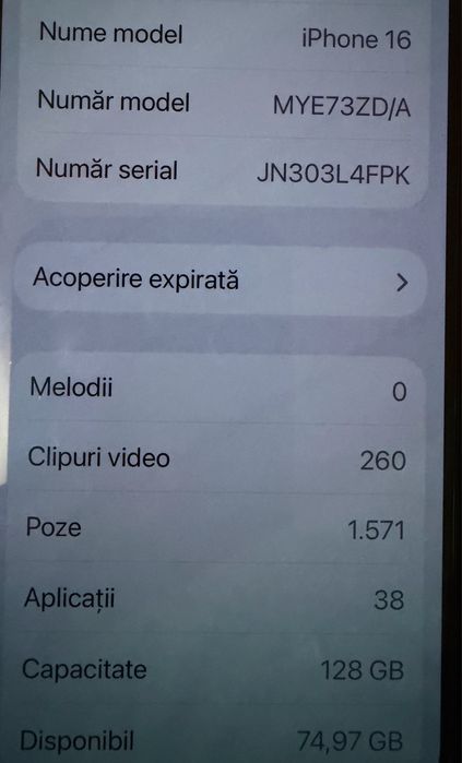 Vand iphone 16 in stare perfecta