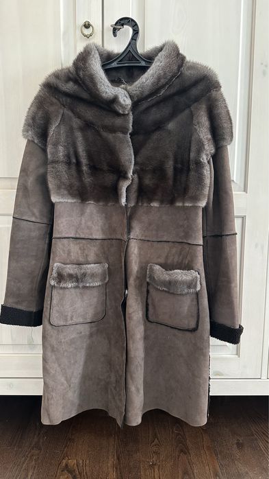 натуральная дубленка с норкой