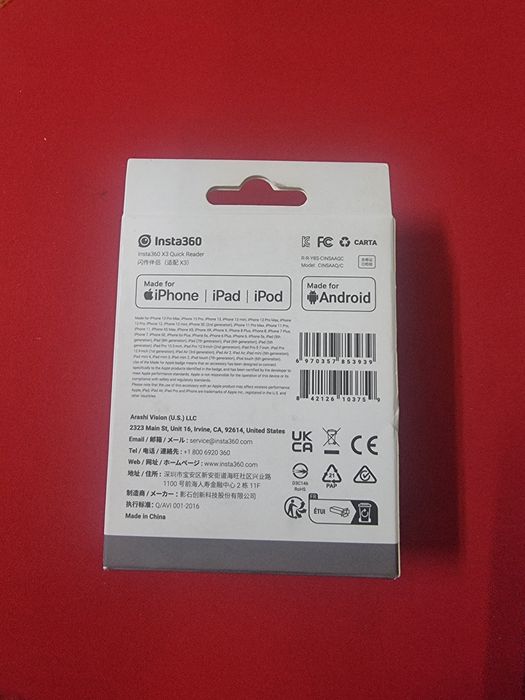Cititor carduri pentru One X3 INSTA360,Quick Reader,USB-C Lightning