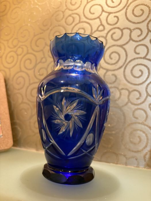Vaza cristal cobalt