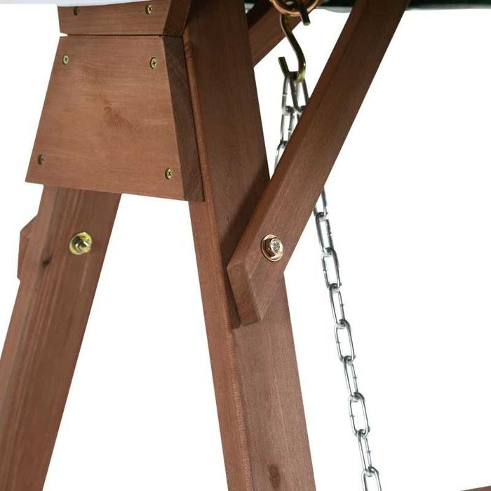 Градинска дървена люлка Outsunny от ела за 2 души със сенник