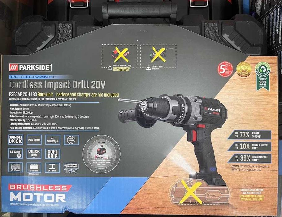 Parside Performance 226Nm безчетков ударен винтоверт внос Германия