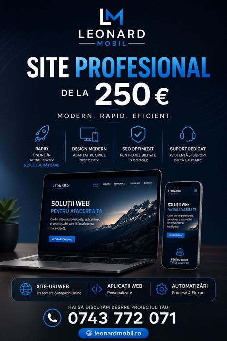 Site profesional pentru afacerea ta – de la 250 €